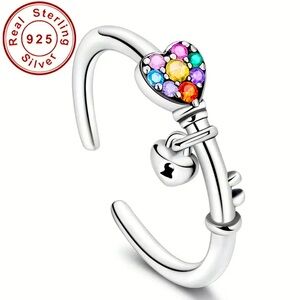 Love lock heart 925 sterling silver heart size 7 ring NWT